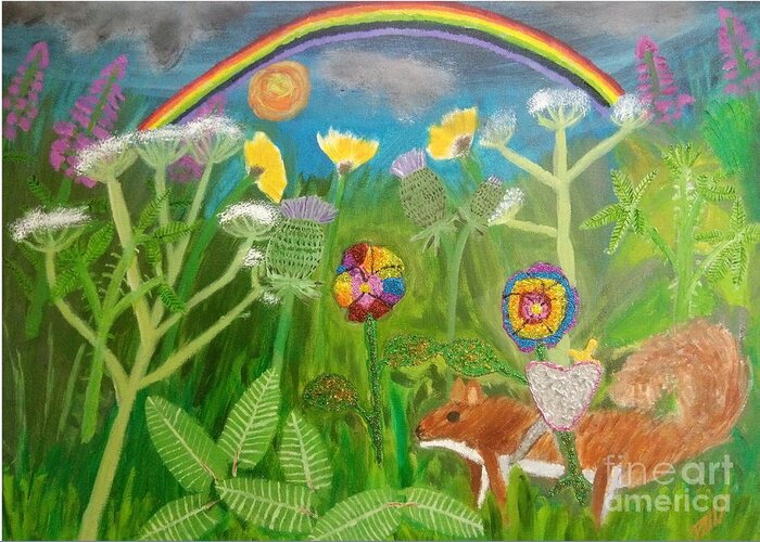 Lgbtq Greeting Card featuring the painting Rainbow Hero by David Westwood