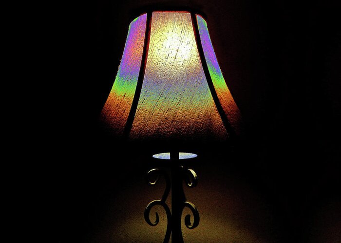 Light Greeting Card featuring the photograph Rainbow Lamp by Andrew Lawrence