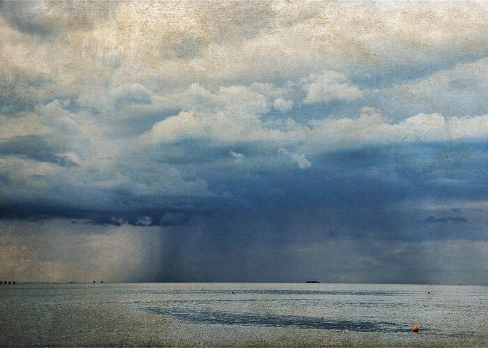 Sea Greeting Card featuring the photograph Rainy day by Yasmina Baggili
