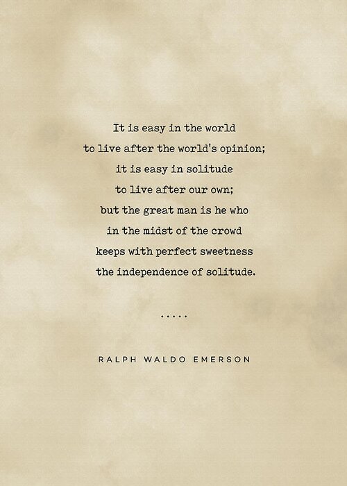Ralph Waldo Emerson Quote Greeting Card featuring the mixed media Ralph Waldo Emerson Quote 03 - Typewriter quote on Old Paper - Literary Poster - Book Lover Gifts by Studio Grafiikka