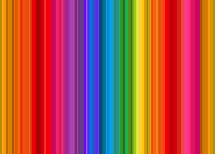 Stripe Greeting Card featuring the digital art Random Stripes - Rainbow Stripe by Val Arie