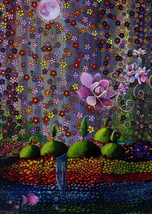  Greeting Card featuring the painting Rays of Violet by Mindy Huntress