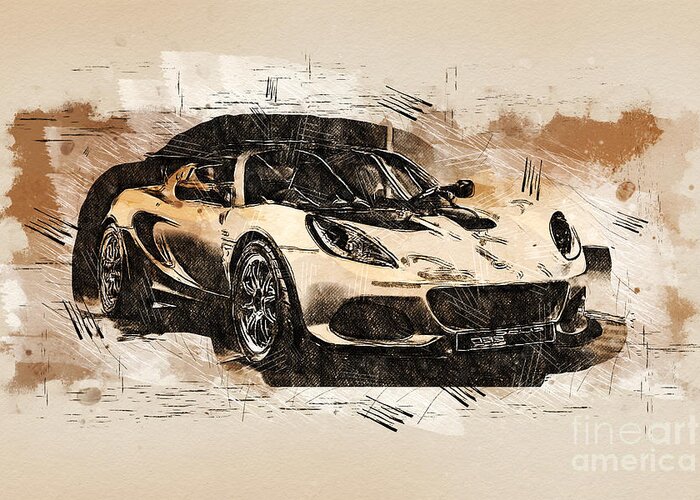 Transportation Greeting Card featuring the digital art Re1126 Lotus Elise Cup 260 Supercar by Lisa Sandra