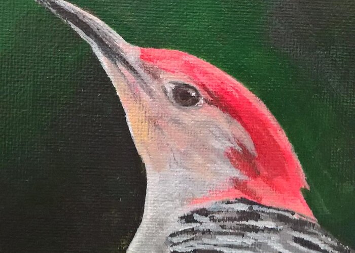 Red-bellied Woodpecker Greeting Card featuring the painting Red-bellied Woodpecker by Lisa Dionne