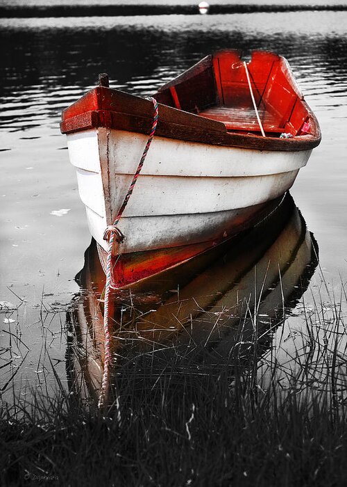 Red Boat Greeting Card featuring the photograph Red Boat by Darius Aniunas