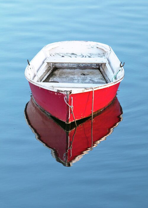 Dinghy Greeting Card featuring the photograph Red Dinghy in Portsmouth by Eric Gendron