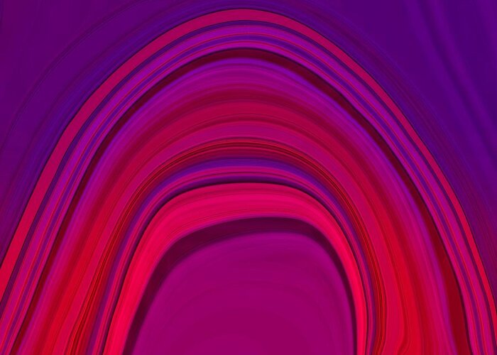 Abstract Greeting Card featuring the digital art Red Hot Arches by Bonnie Bruno