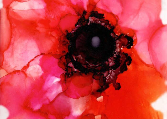  Greeting Card featuring the painting Red Hot Poppy by Daniela Easter