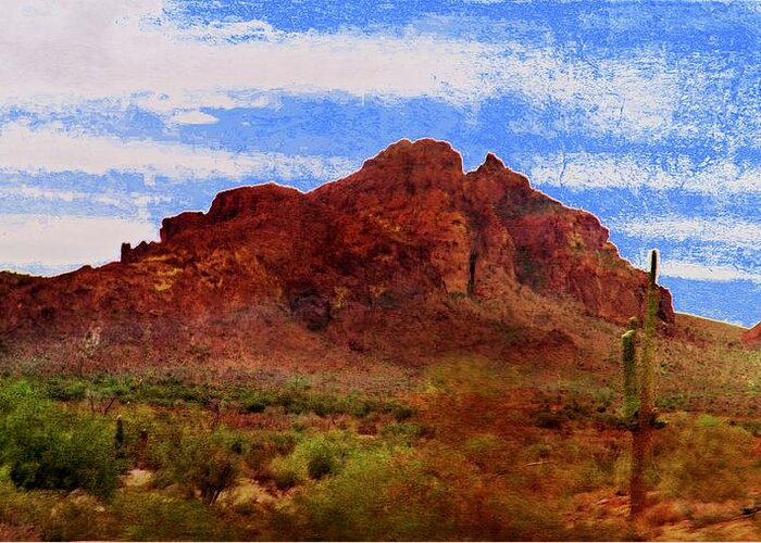 Digital Art Greeting Card featuring the photograph Red Mountain on the Move by Judy Kennedy