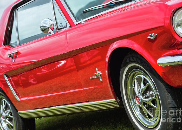 Red Mustang Greeting Card featuring the photograph Red Mustang by Tim Gainey