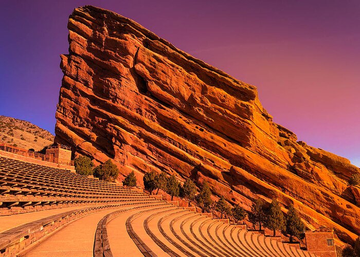 Red Rocks Amphitheater Greeting Card featuring the photograph Red Rocks Amphitheater by La Moon Art