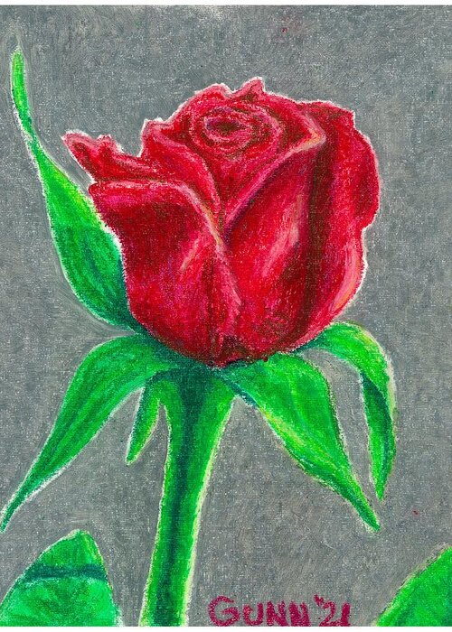 Rose Greeting Card featuring the pastel Red Rose 1 by Katrina Gunn