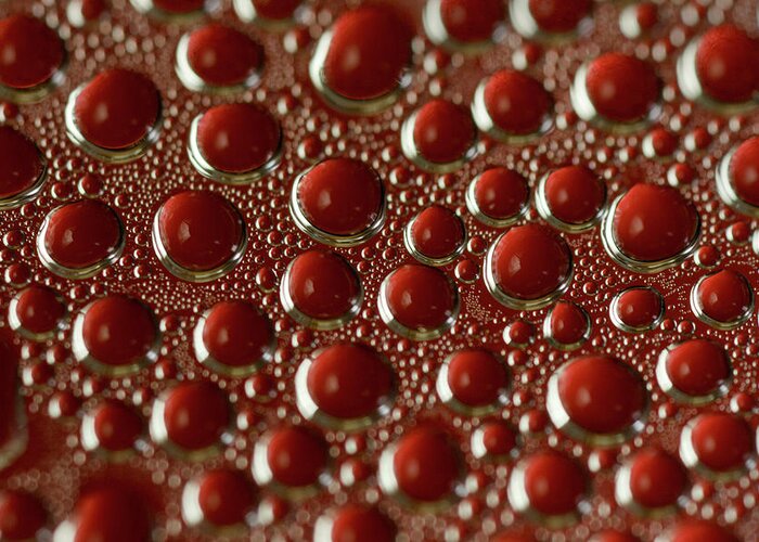 Water Greeting Card featuring the photograph Red Water Bubbles by Iris Richardson