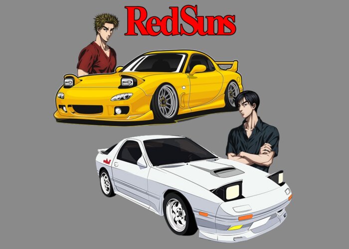 Redsuns initial d Greeting Card by Moto Shift
