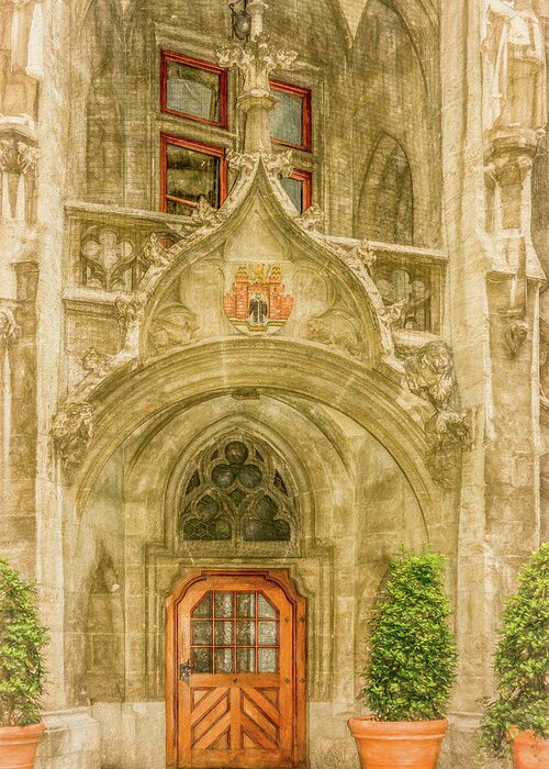 Germany Greeting Card featuring the photograph Regal Door, Old Town Munich by Marcy Wielfaert