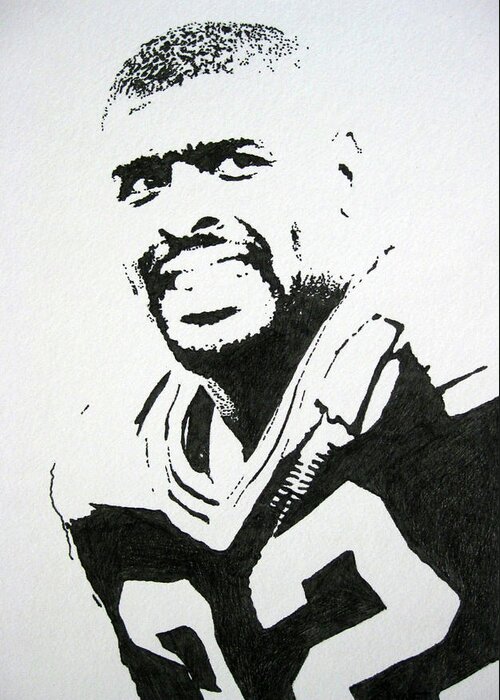 Reggie White Greeting Card featuring the drawing Reggie by Lynet McDonald