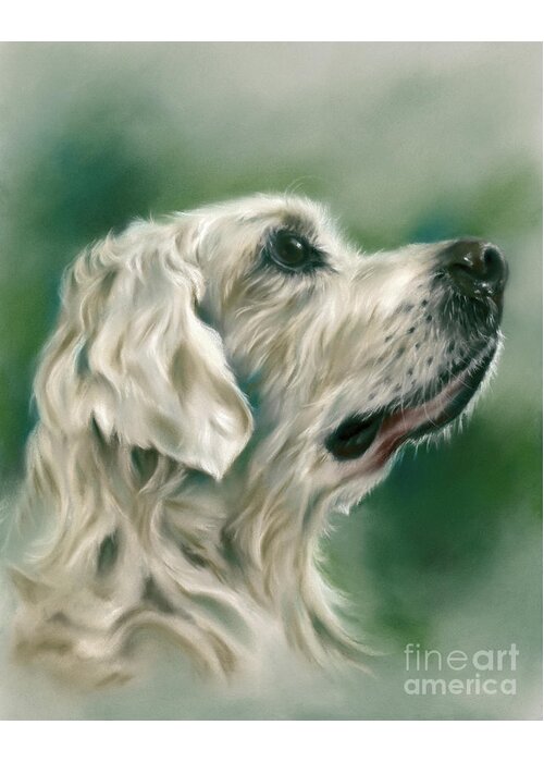 Dog Greeting Card featuring the painting Retriever Dog in Profile by MM Anderson
