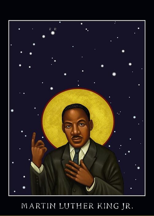  Greeting Card featuring the painting Rev. Dr. Martin Luther King Jr. by Kelly Latimore