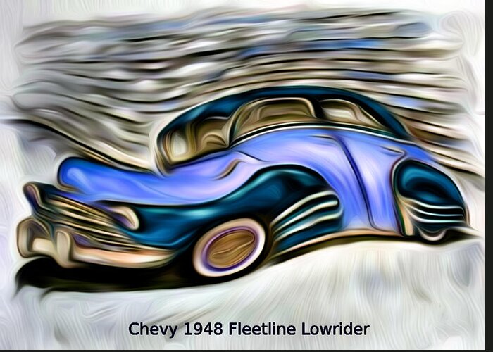 Chevy Greeting Card featuring the digital art Revved Up and Rarin' To Go... Blue by Ronald Mills