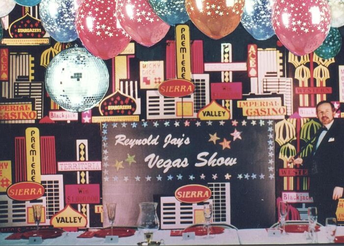 Dj Greeting Card featuring the photograph Reynold Jay's Vegas Show and a Hundred Bucks by Reynold Jay