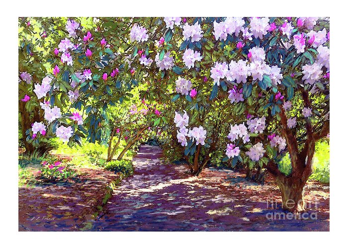 Floral Greeting Card featuring the painting Rhododendron Garden by Jane Small