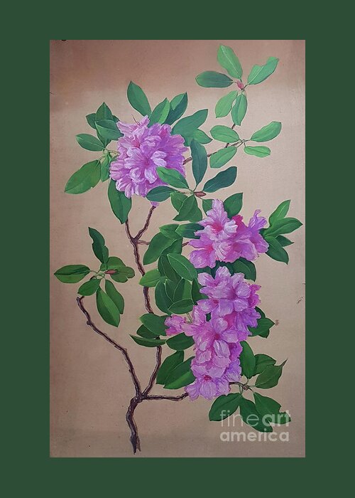 Art Abuse Greeting Card featuring the painting Rhododendrum by Art Abuse
