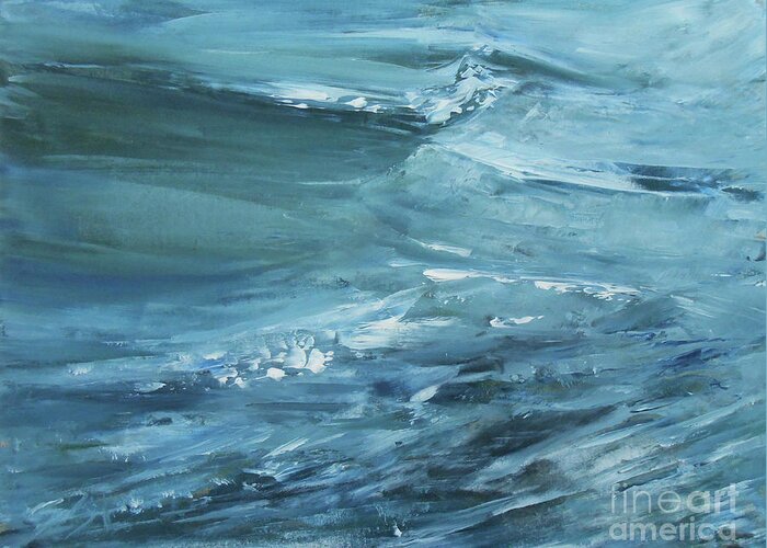 Abstract Greeting Card featuring the painting Rhythm Of The Waves by Jane See