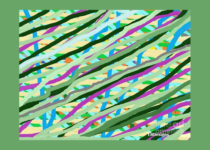 Abstract Greeting Card featuring the digital art Ribbons in the Summer Breeze by LBDesigns