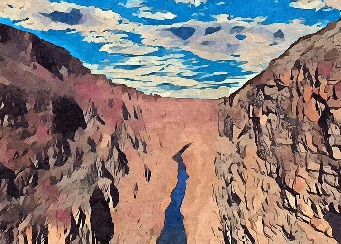 River Greeting Card featuring the digital art Rio Grande Gorge by Aerial Santa Fe