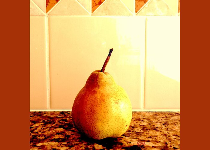 Pear Greeting Card featuring the photograph Ripening - Kitchen Art by VIVA Anderson
