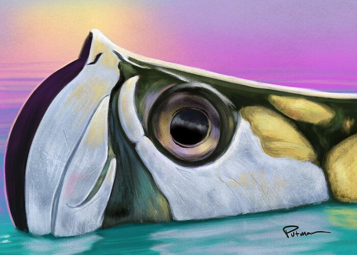 Tarpon Greeting Card featuring the digital art Rise and Shine by Kevin Putman