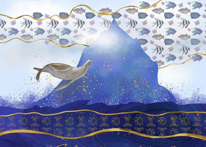 Climate Change Greeting Card featuring the digital art Rising Oceans - Surreal World by Andreea Dumez