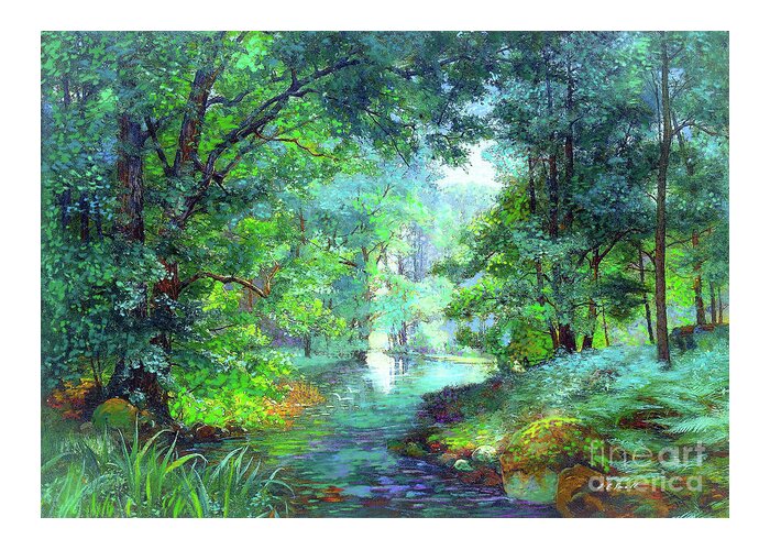 Landscape Greeting Card featuring the painting River of Living Water by Jane Small
