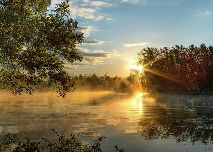 River Greeting Card featuring the photograph River Smoke by Rod Best