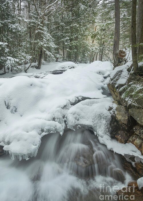 Franconia Notch Greeting Card featuring the photograph River Under Snow by Sharon Seaward