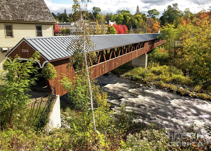Wall Decor Greeting Card featuring the photograph Riverwalk Covered Bridge by Phil Spitze