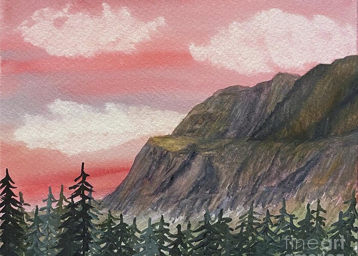 Banff Greeting Card featuring the painting Road to Ice Field Parkway by Lisa Neuman