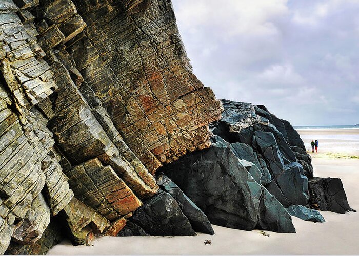 Ireland Rocks Greeting Card featuring the photograph Rock Formations - Maghera Beach 6 by Lexa Harpell