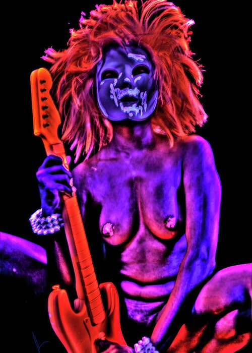 Blacklight Greeting Card featuring the photograph Rock On by Jose Pagan