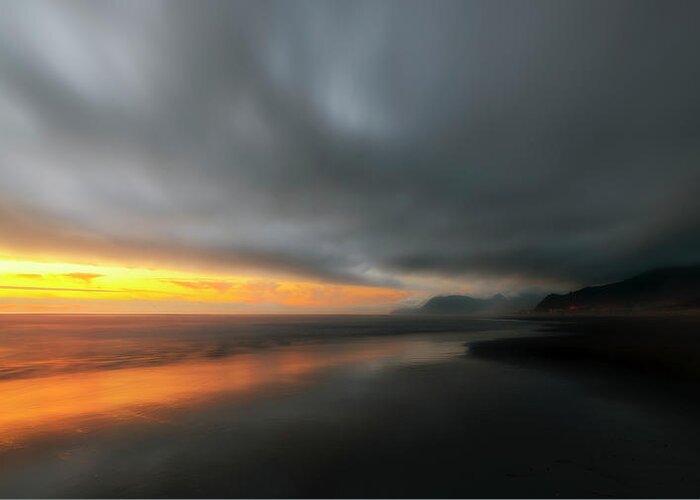 Rockaway Greeting Card featuring the photograph Rockaway Sunset Bliss by Ryan Manuel
