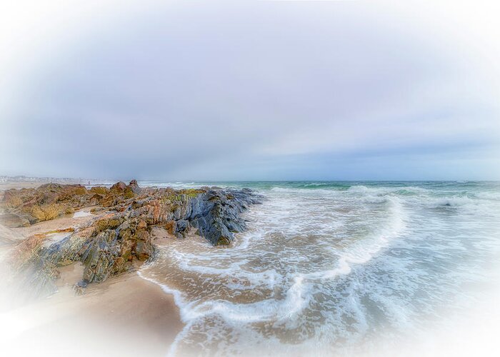 Wells Greeting Card featuring the photograph Rocky Beach by Penny Polakoff