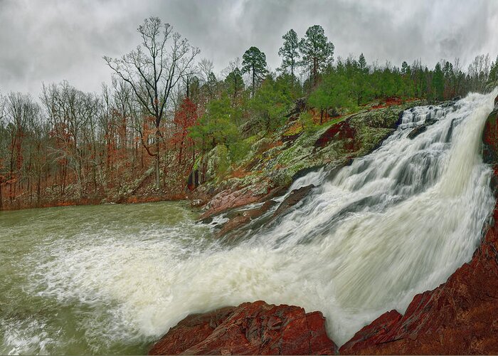 Waterfall Greeting Card featuring the photograph Rocky Falls Shut-ins by Robert Charity