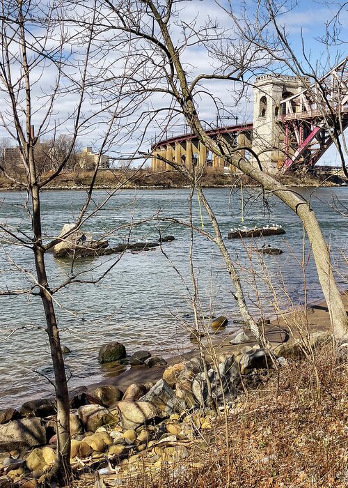 Astoria Park Greeting Card featuring the photograph Rocky Winter Shore Line by Cate Franklyn