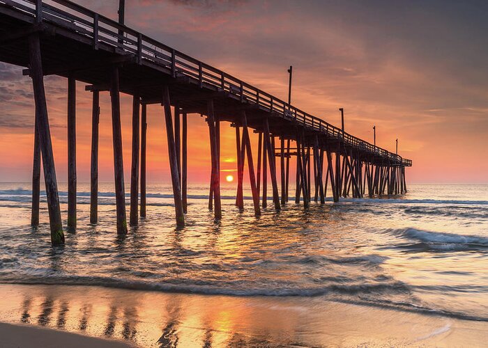 North Carolina Greeting Card featuring the photograph Rodanthe Pier by Eric Albright
