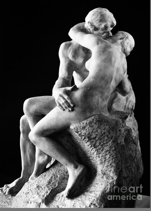 1886 Greeting Card featuring the photograph Rodin - The Kiss, 1886 by Granger