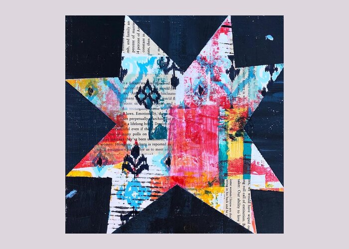 Star Greeting Card featuring the painting Roll Call of Extinction by Cyndie Katz
