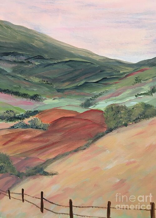 Nature Greeting Card featuring the painting Rolling Hills by Debora Sanders