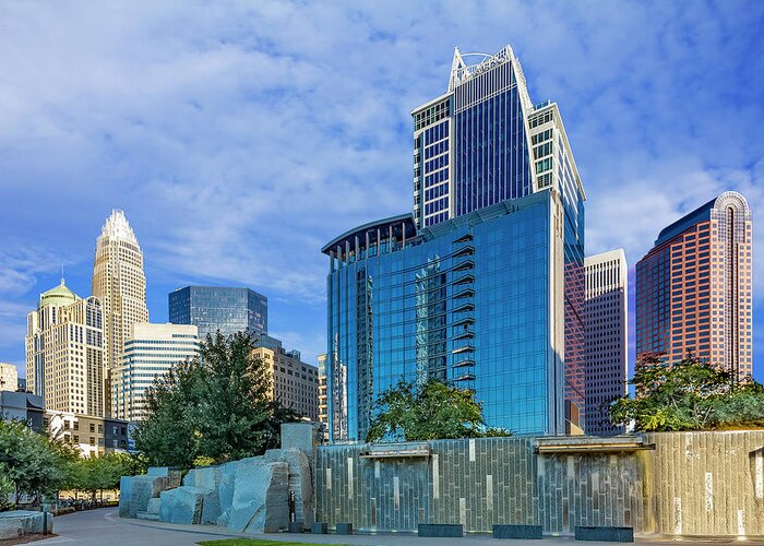 Charlotte Greeting Card featuring the digital art Romare Bearden Park 6 by SnapHappy Photos