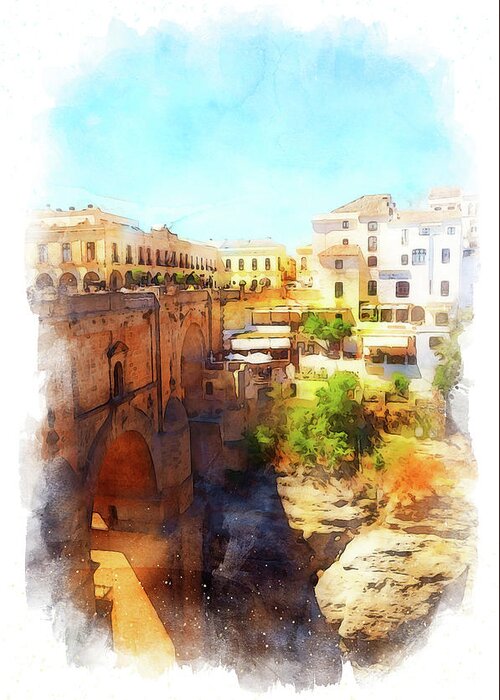 Ronda Greeting Card featuring the painting Ronda, Spain - 05 by AM FineArtPrints