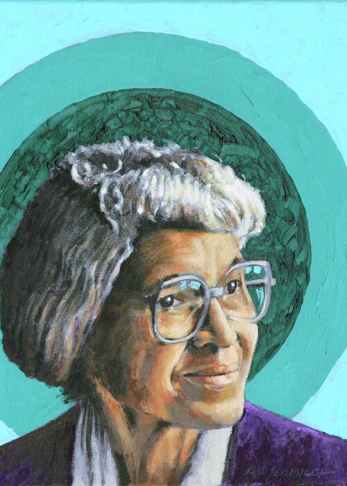 Rosa Parks Greeting Card featuring the painting Rosa Parks by John Lautermilch